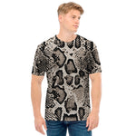 Tan And Black Snakeskin Print Men's T-Shirt