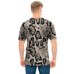 Tan And Black Snakeskin Print Men's T-Shirt