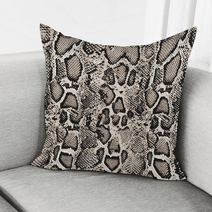 Tan And Black Snakeskin Print Pillow Cover