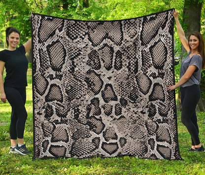 Tan And Black Snakeskin Print Quilt