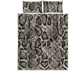 Tan And Black Snakeskin Print Quilt Bed Set