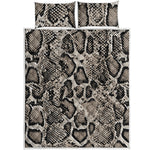 Tan And Black Snakeskin Print Quilt Bed Set