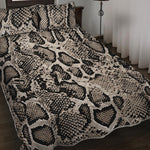 Tan And Black Snakeskin Print Quilt Bed Set