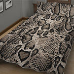 Tan And Black Snakeskin Print Quilt Bed Set