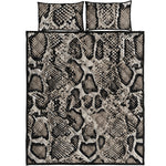 Tan And Black Snakeskin Print Quilt Bed Set