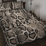 Tan And Black Snakeskin Print Quilt Bed Set