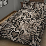 Tan And Black Snakeskin Print Quilt Bed Set
