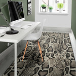 Tan And Black Snakeskin Printt Area Rug