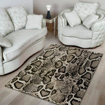 Tan And Black Snakeskin Printt Area Rug