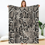 Tan And Black Snakeskin Print Blanket