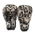 Tan And Black Snakeskin Print Boxing Gloves