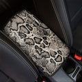 Tan And Black Snakeskin Print Car Center Console Cover