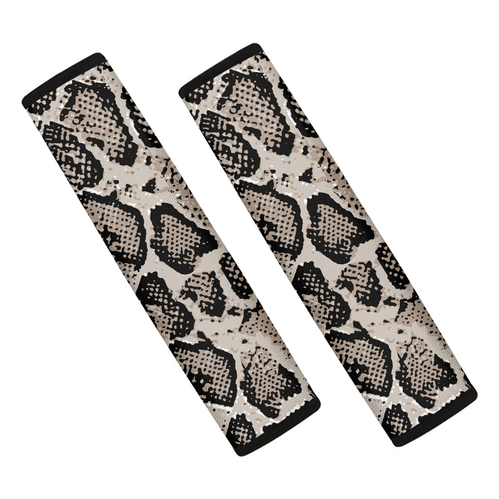 Tan And Black Snakeskin Printt Car Seat Belt Covers