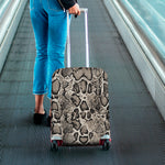 Tan And Black Snakeskin Printt Luggage Cover