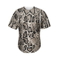 Tan And Black Snakeskin Print Men's Baseball Jersey