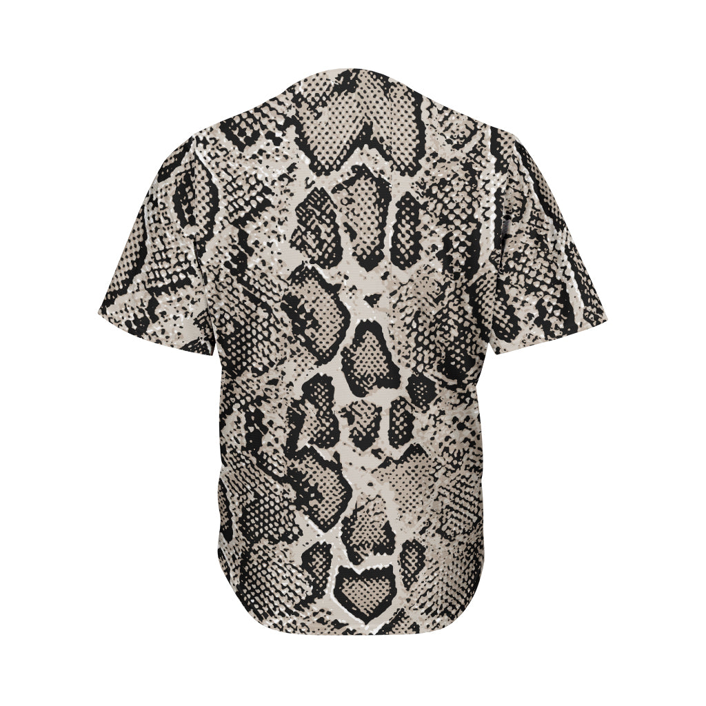Tan And Black Snakeskin Printt Men's Baseball Jersey