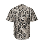 Tan And Black Snakeskin Printt Men's Baseball Jersey