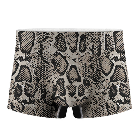 Tan And Black Snakeskin Printt Men's Boxer Briefs