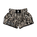 Tan And Black Snakeskin Print Muay Thai Boxing Shorts