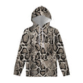 Tan And Black Snakeskin Print Pullover Hoodie