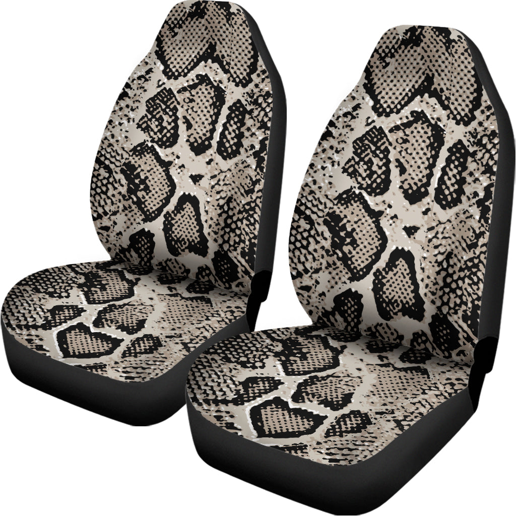 Tan And Black Snakeskin Printt Universal Fit Car Seat Covers