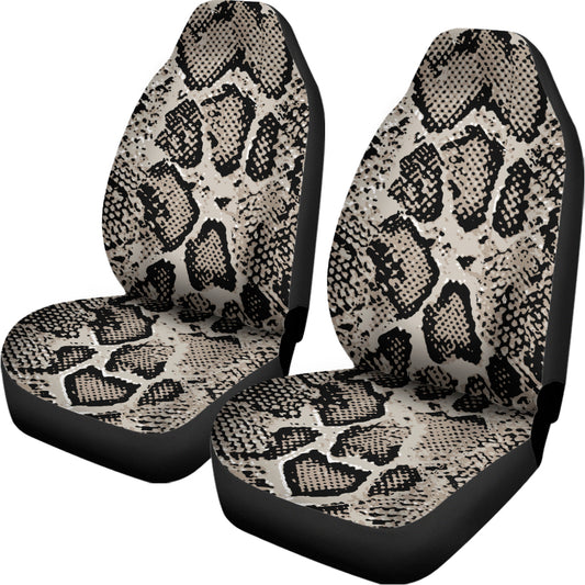 Tan And Black Snakeskin Printt Universal Fit Car Seat Covers
