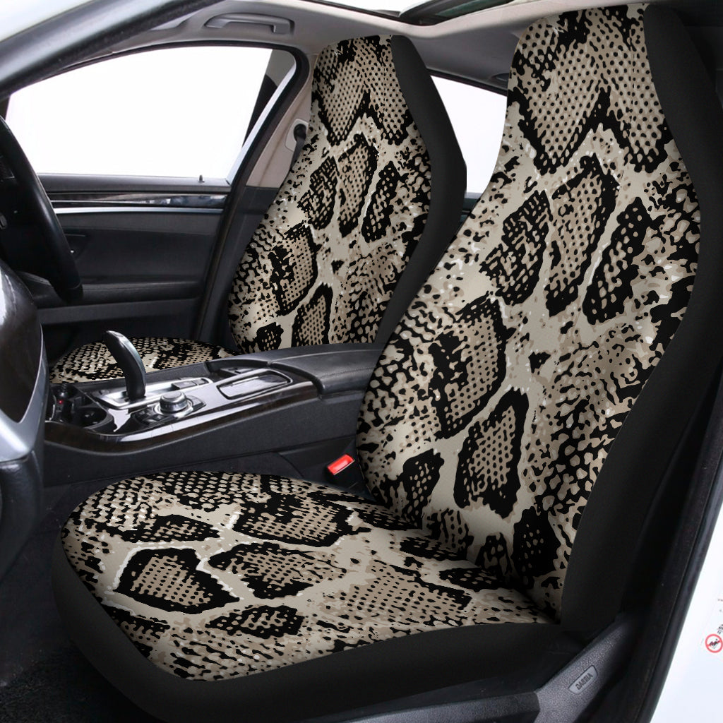 Tan And Black Snakeskin Printt Universal Fit Car Seat Covers