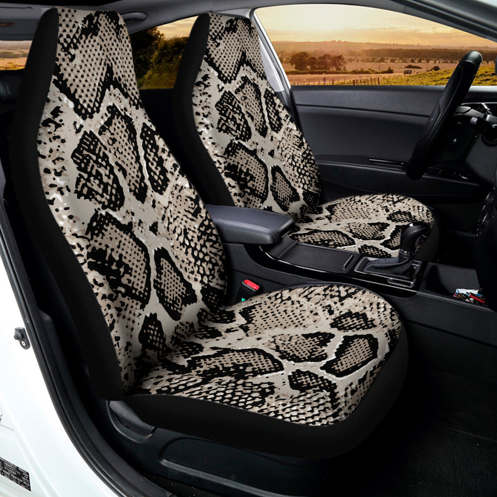 Tan And Black Snakeskin Printt Universal Fit Car Seat Covers