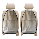 Tan And White Gingham Pattern Print Car Seat Organizers