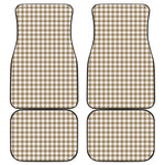 Tan And White Gingham Pattern Print Front and Back Car Floor Mats