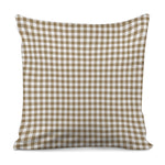 Tan And White Gingham Pattern Print Pillow Cover