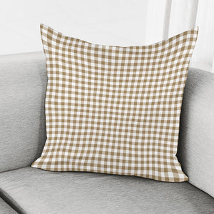 Tan And White Gingham Pattern Print Pillow Cover