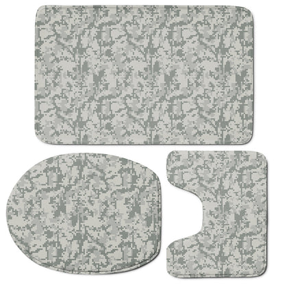 Tan Digital Camo Pattern Print 3 Piece Bath Mat Set