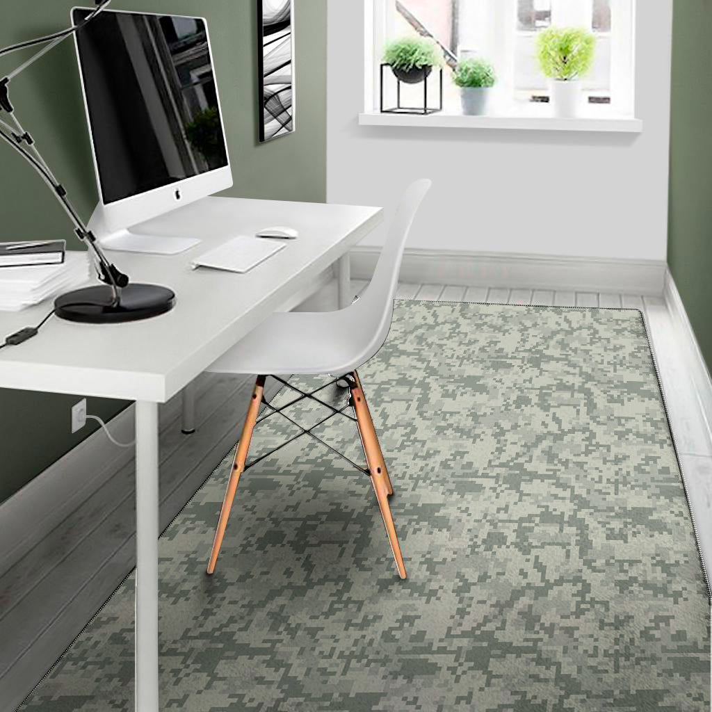 Tan Digital Camo Pattern Print Area Rug
