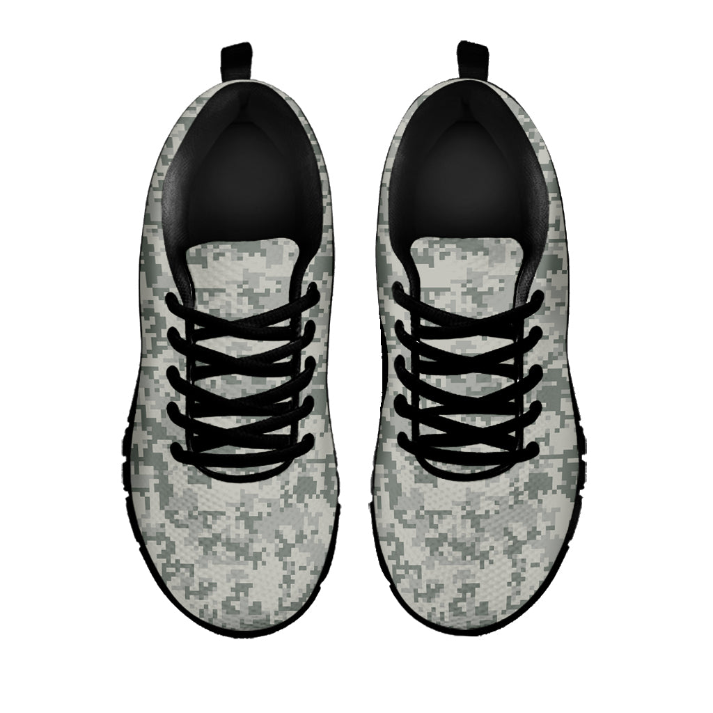 Tan Digital Camo Pattern Print Black Sneakers