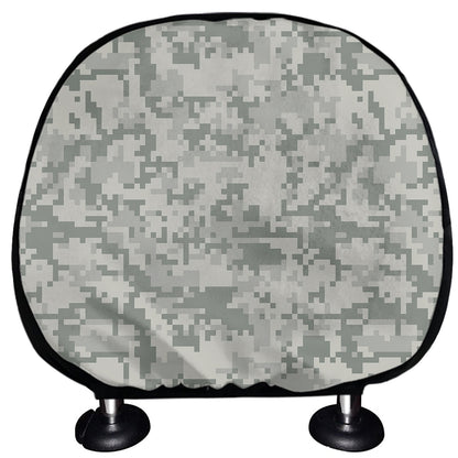 Tan Digital Camo Pattern Print Car Headrest Covers
