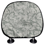 Tan Digital Camo Pattern Print Car Headrest Covers