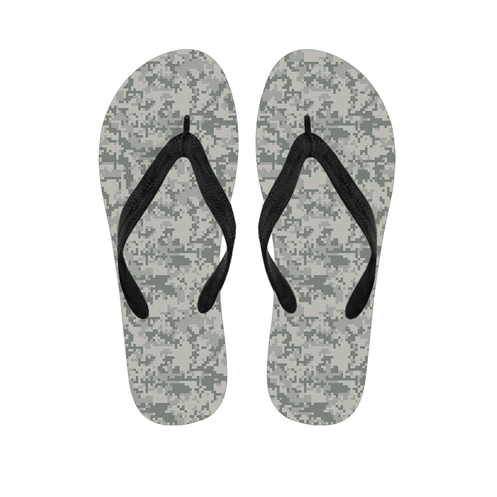 Tan Digital Camo Pattern Print Flip Flops
