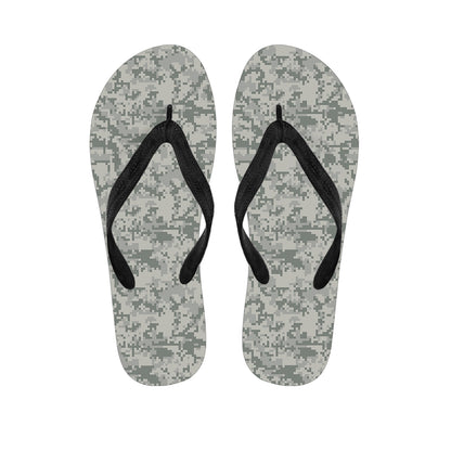 Tan Digital Camo Pattern Print Flip Flops