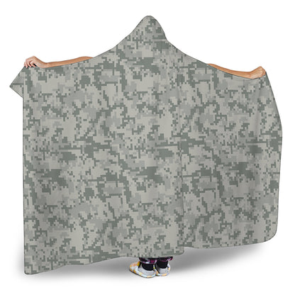 Tan Digital Camo Pattern Print Hooded Blanket