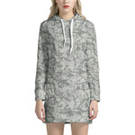 Tan Digital Camo Pattern Print Hoodie Dress