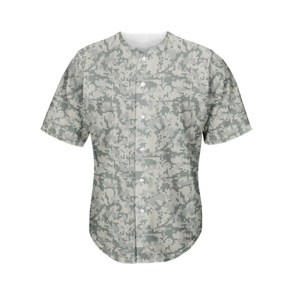 Tan Digital Camo Pattern Print Men's Baseball Jersey