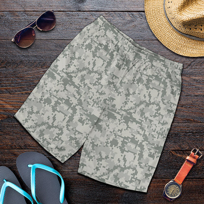 Tan Digital Camo Pattern Print Men's Shorts