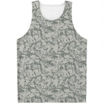 Tan Digital Camo Pattern Print Men's Tank Top