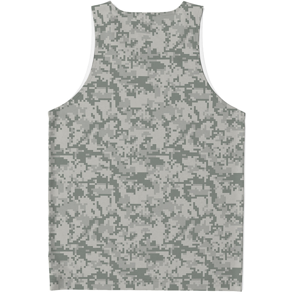 Tan Digital Camo Pattern Print Men's Tank Top
