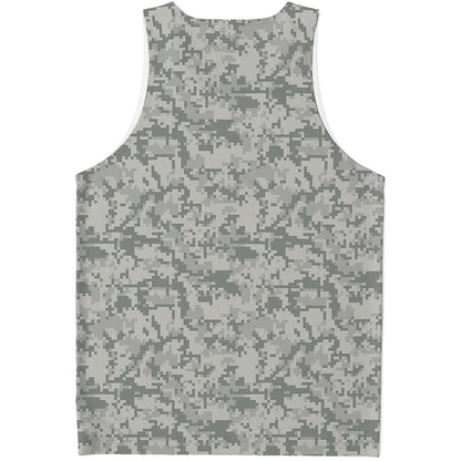 Tan Digital Camo Pattern Print Men's Tank Top