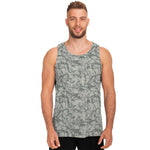 Tan Digital Camo Pattern Print Men's Tank Top