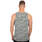 Tan Digital Camo Pattern Print Men's Tank Top