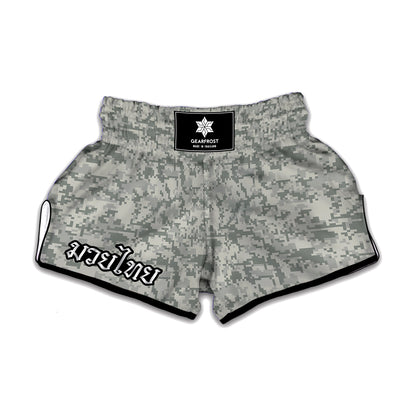 Tan Digital Camo Pattern Print Muay Thai Boxing Shorts