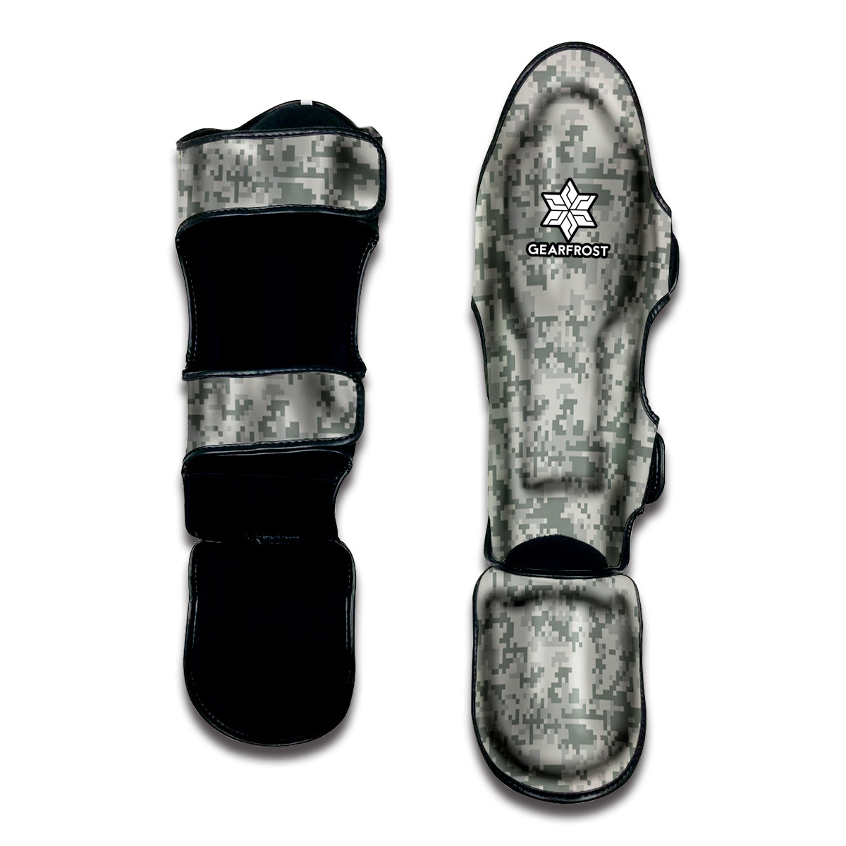 Tan Digital Camo Pattern Print Muay Thai Shin Guard